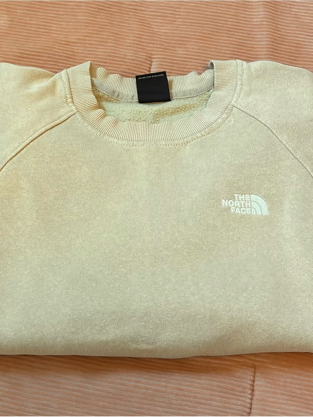 The North Face Men’s Crewneck Sweatshirt in Light Tan with White Logo